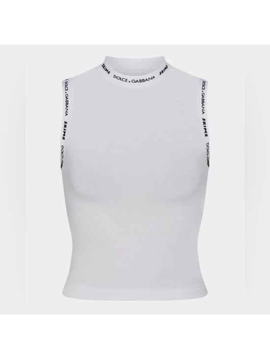 SKIMS Tops - SKIMS x dolce and gabbana cotton jersey white mock neck tank